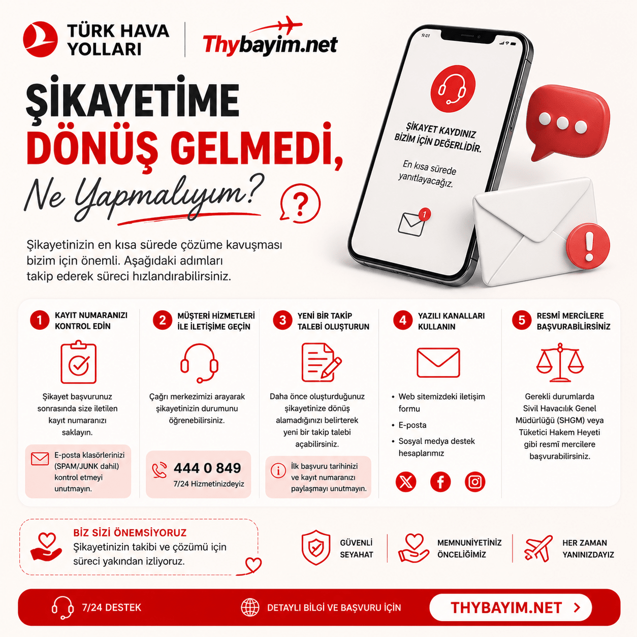 Şikayetime dönüş gelmedi, ne yapmalıyım?