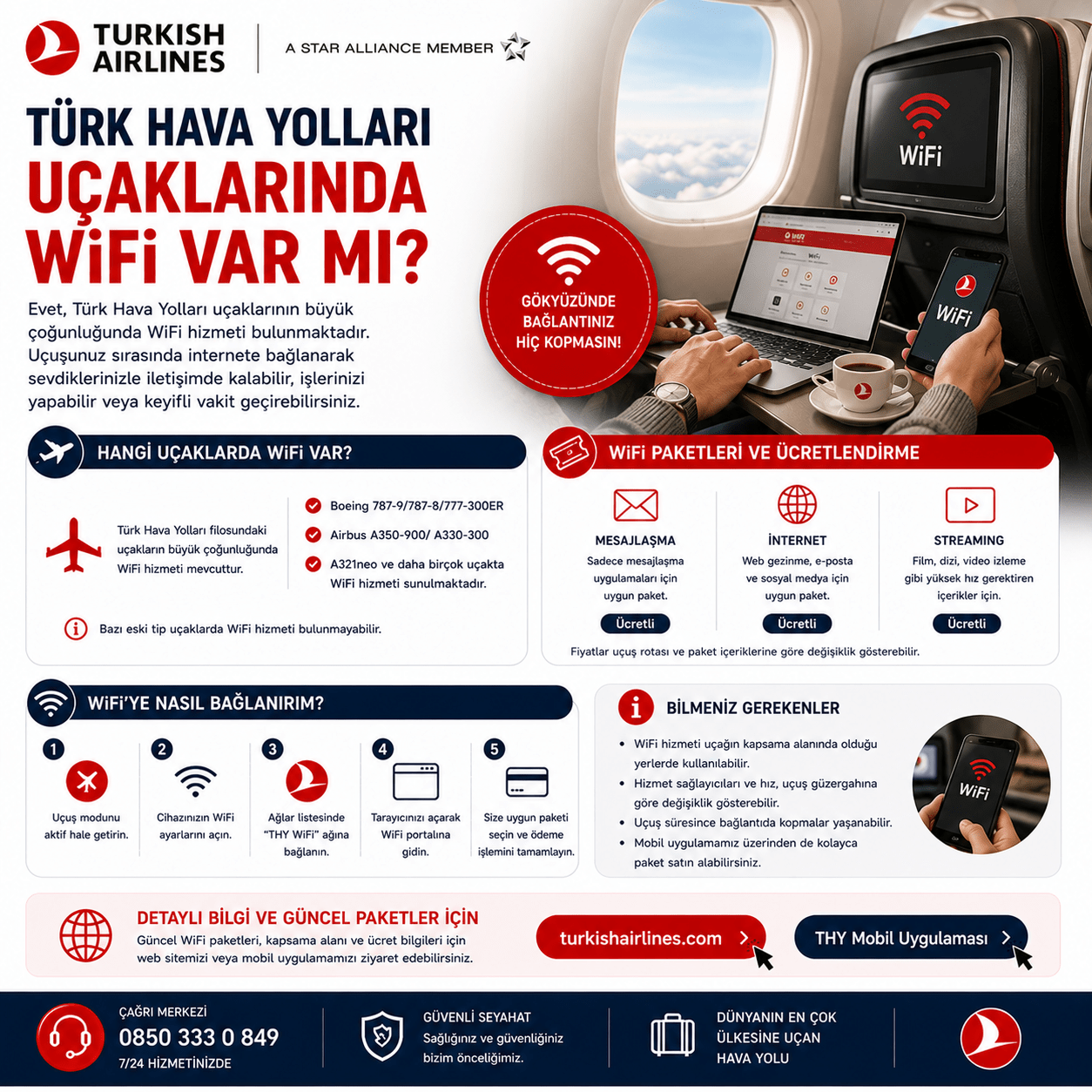 Uçakta wifi var mı?