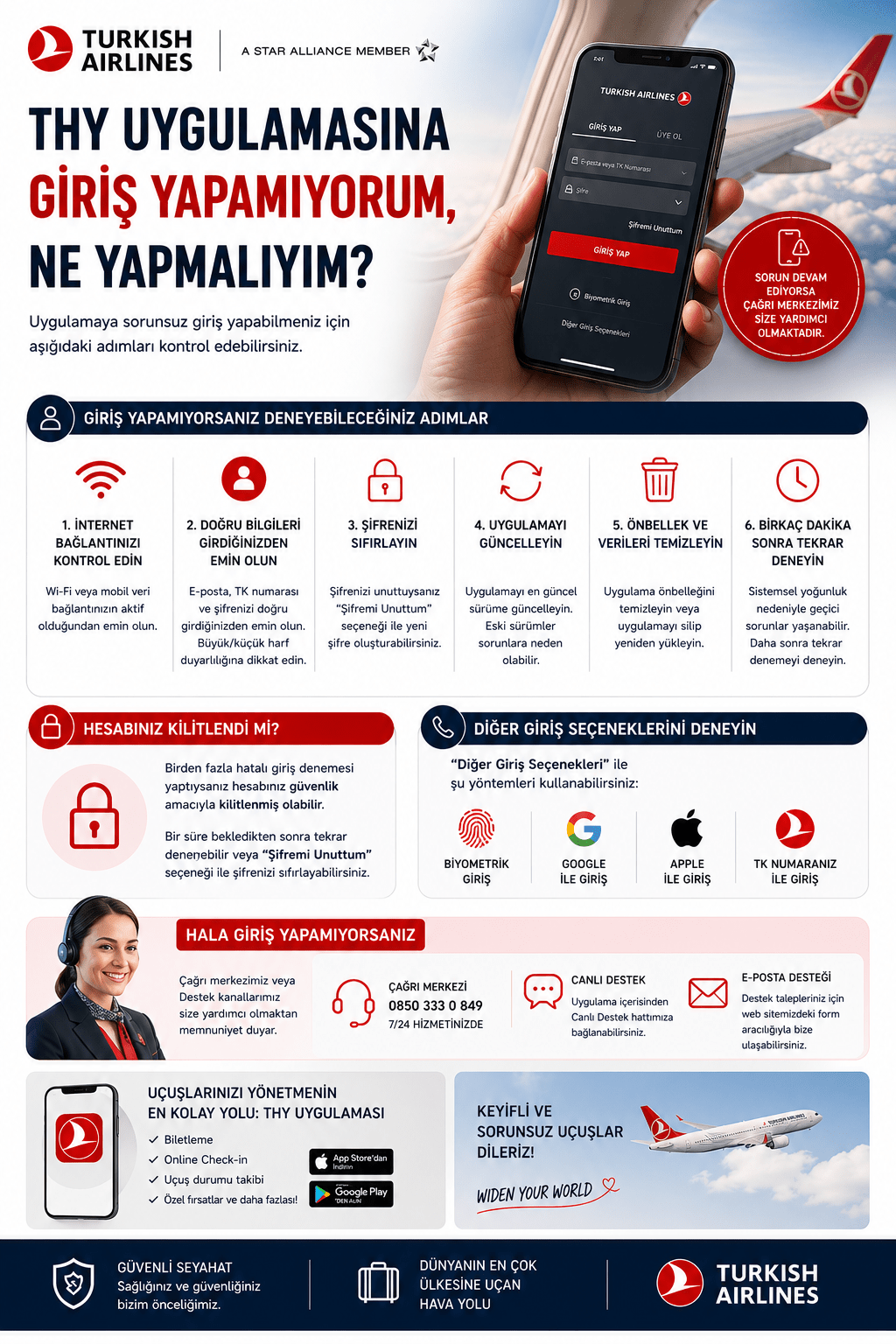 THY uygulamasına giriş yapamıyorum, ne yapmalıyım?